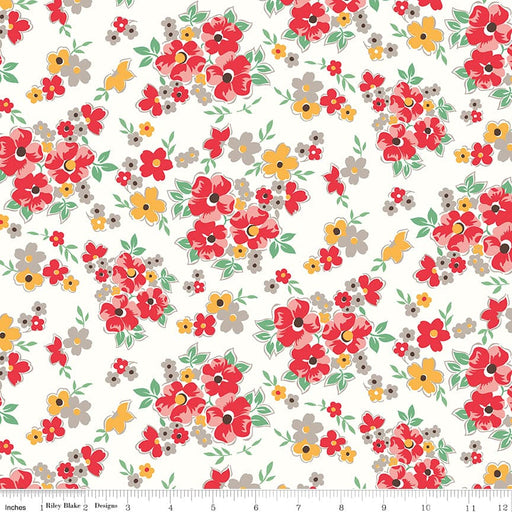 NEW! Cook Book - Floral - Per Yard - by Lori Holt of Bee in My Bonnet - Riley Blake Designs - C11751-CAYENNE-Yardage - on the bolt-RebsFabStash