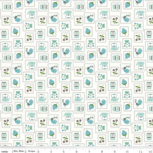 NEW! Cook Book - Stamps - Per Yard - by Lori Holt of Bee in My Bonnet - Riley Blake Designs - C11757-COTTAGE-Yardage - on the bolt-RebsFabStash