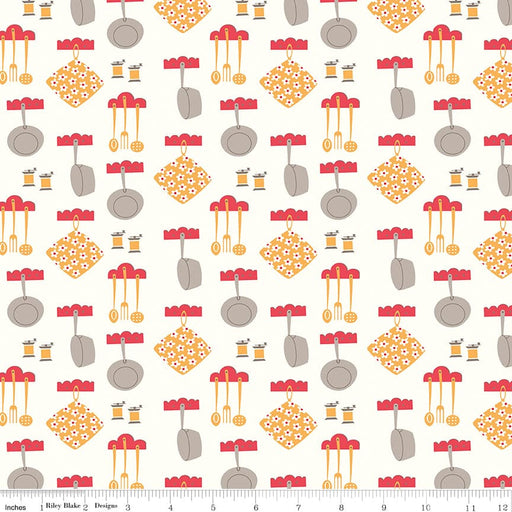 NEW! Cook Book - Dinner - Per Yard - by Lori Holt of Bee in My Bonnet - Riley Blake Designs - C11759-DAISY-Yardage - on the bolt-RebsFabStash