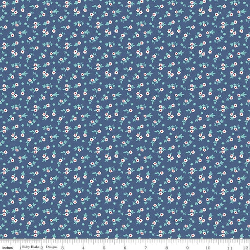 NEW! Cook Book - Blossom - Per Yard - by Lori Holt of Bee in My Bonnet - Riley Blake Designs - C11763-DENIM-Yardage - on the bolt-RebsFabStash