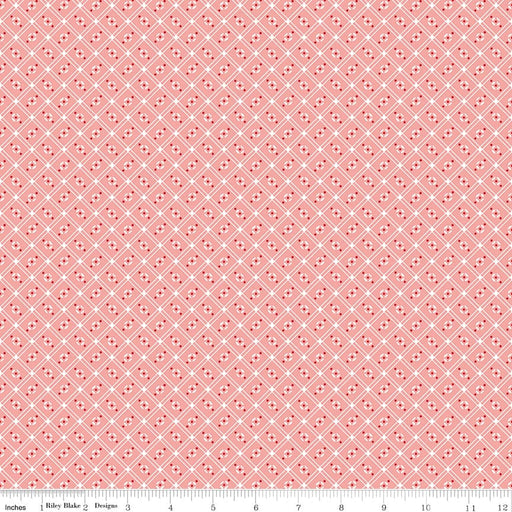 NEW! Cook Book - Linoleum - Per Yard - by Lori Holt of Bee in My Bonnet - Riley Blake Designs - C11765-CORAL-Yardage - on the bolt-RebsFabStash