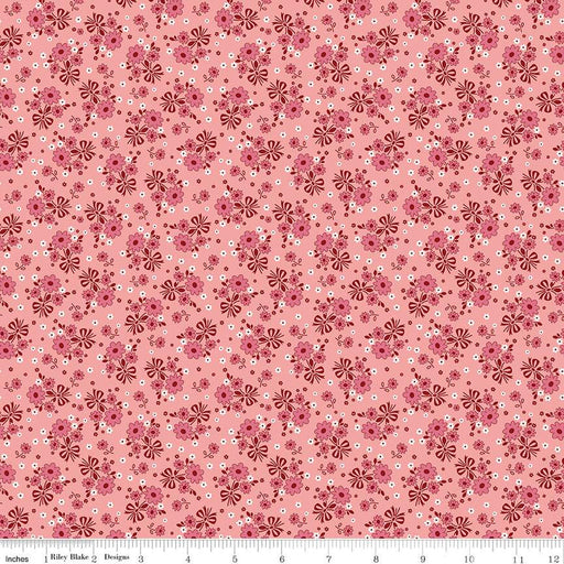 NEW! Calico - Bouquet Heirloom Coral - Per Yard - by Lori Holt of Bee in My Bonnet - Riley Blake Designs - C12840-CORAL-Yardage - on the bolt-RebsFabStash
