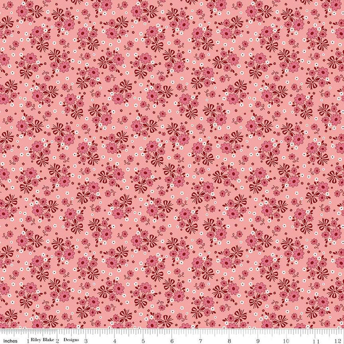 NEW! Calico - Bouquet Heirloom Coral - Per Yard - by Lori Holt of Bee in My Bonnet - Riley Blake Designs - C12840-CORAL