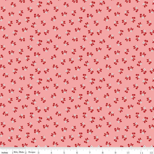 NEW! Calico - Cherries Heirloom Coral - Per Yard - by Lori Holt of Bee in My Bonnet - Riley Blake Designs - C12848-CORAL