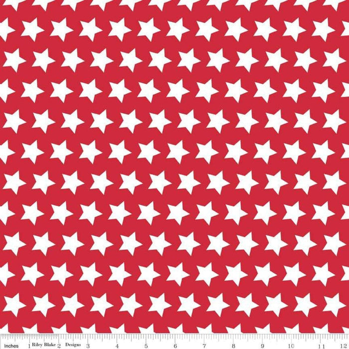 Seasonal Basics - 2015 Basics - Stars Red - per yard - by Riley Blake Designs - Patriotic - American - C315-80 RED-Yardage - on the bolt-RebsFabStash