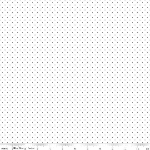 Swiss Dot - per yard - Riley Blake - Gray dots on white - basics - tonals, blenders C660-40 Gray-Yardage - on the bolt-RebsFabStash