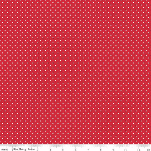 Swiss Dot - per yard - Riley Blake - Swiss Dot Red - basics - tonals, blenders - C670-80-RED-Yardage - on the bolt-RebsFabStash