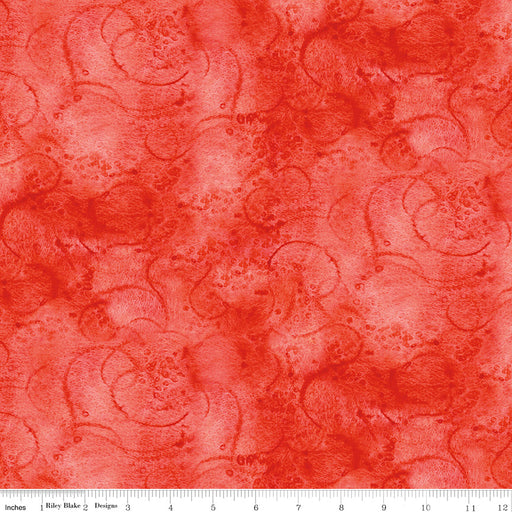 Swirl - Painter's Watercolor Swirl - per yard - Janet Wecker Frisch- Riley Blake Designs - Tone on Tone Swirls - Berry Red- C680 BERRY-Yardage - on the bolt-RebsFabStash