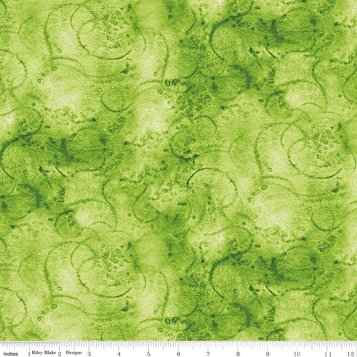 Swirl - Painter's Watercolor Swirl - per yard - Janet Wecker Frisch- Riley Blake Designs - Tone on Tone Swirls - Lime Green - C680 LIME-Yardage - on the bolt-RebsFabStash