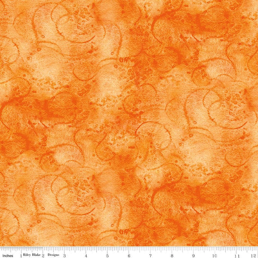 Swirl - Painter's Watercolor Swirl - per yard - Janet Wecker Frisch- Riley Blake Designs - Tone on Tone Swirls - Marmalade - C680 MARMALADE-Yardage - on the bolt-RebsFabStash