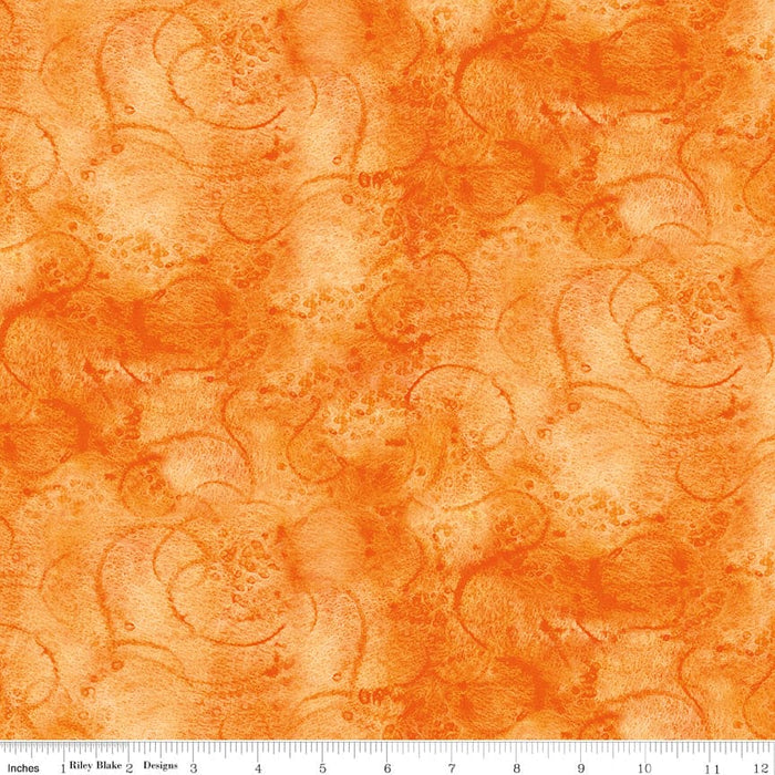Swirl - Painter's Watercolor Swirl - per yard - Janet Wecker Frisch- Riley Blake Designs - Tone on Tone Swirls - Marmalade - C680 MARMALADE-Yardage - on the bolt-RebsFabStash