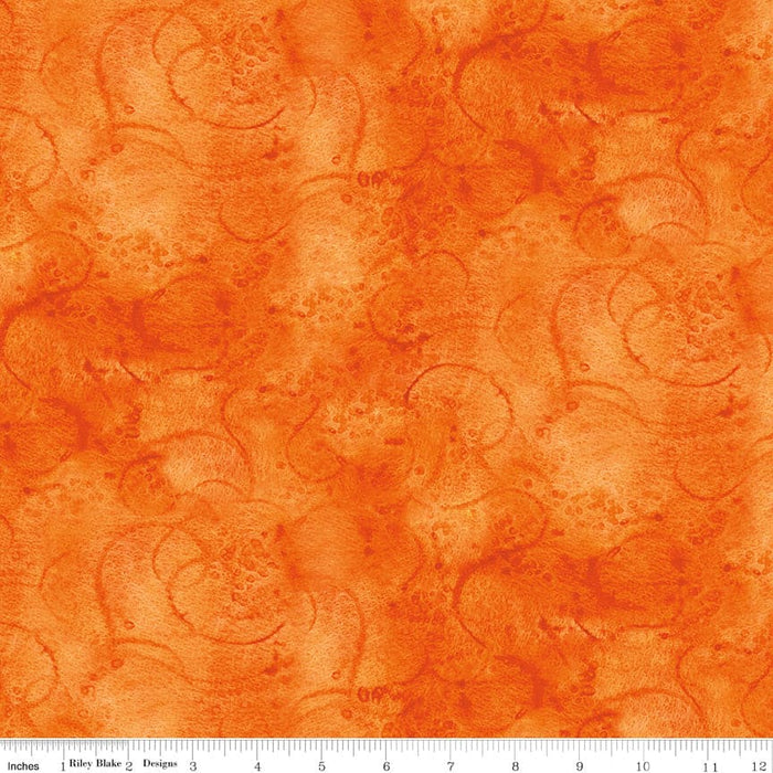 Swirl - Painter's Watercolor Swirl - per yard - Janet Wecker Frisch- Riley Blake Designs - Tone on Tone Swirls - Orange - C680 ORANGE-Yardage - on the bolt-RebsFabStash