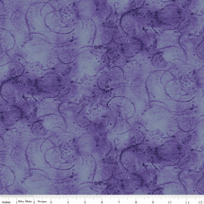 Swirl - Painter's Watercolor Swirl - per yard - Janet Wecker Frisch - Riley Blake Designs - Tone on Tone Swirls - Purple - C680 PURPLE