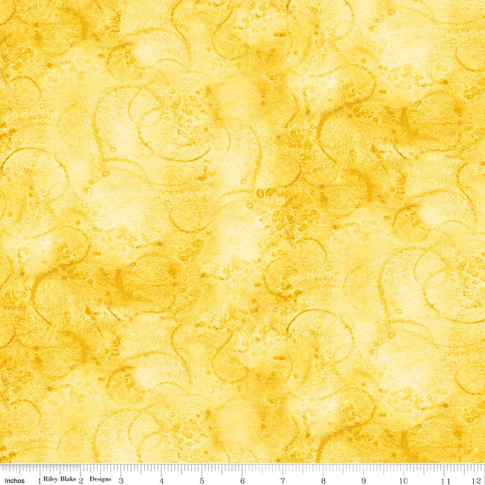 Swirl - Painter's Watercolor Swirl - per yard - Janet Wecker Frisch- Riley Blake Designs - Tone on Tone Swirls - Gold - C680 GOLD