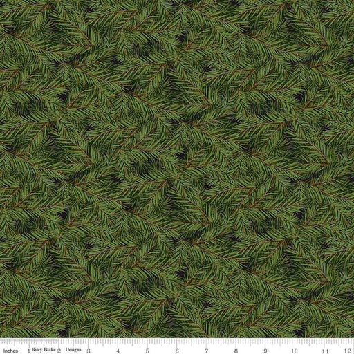 Christmas Memories - Black Pine Branches - per yard -by Riley Blake Designs- Winter - Coordinates with Christmastime is Here - C8697-BLACK-Yardage - on the bolt-RebsFabStash