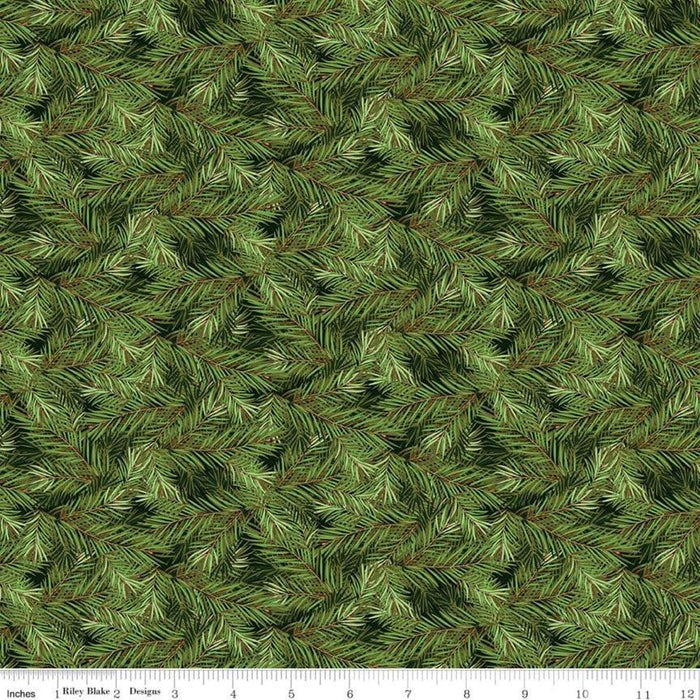 Christmas Memories - Black Pine Branches - per yard -by Riley Blake Designs- Winter - Coordinates with Christmastime is Here - C8697-BLACK