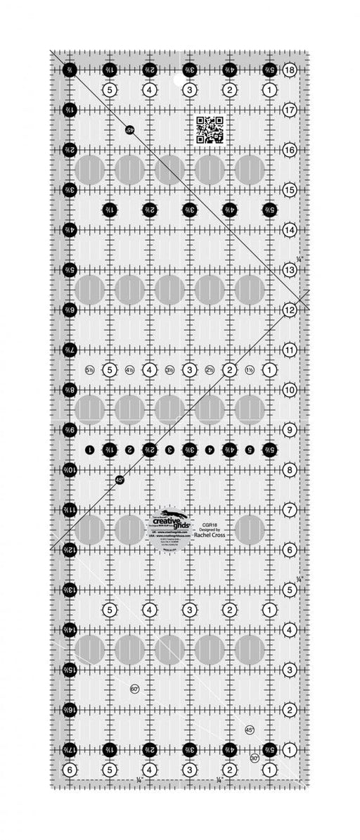 Creative Grids Quilt Ruler - 6.5" x 18.5" - by Rachel Cross for Creative Grids - rectangle ruler - CGR18-Buttons, Notions & Misc-RebsFabStash