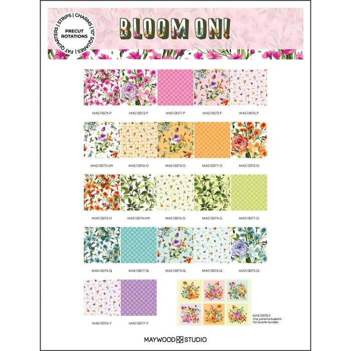 NEW! Full On Florals! - Quilt KIT - by Maywood Studio - Features Bloom On! Fabric - Floral - 60" x 75" - KIT-MASFUF