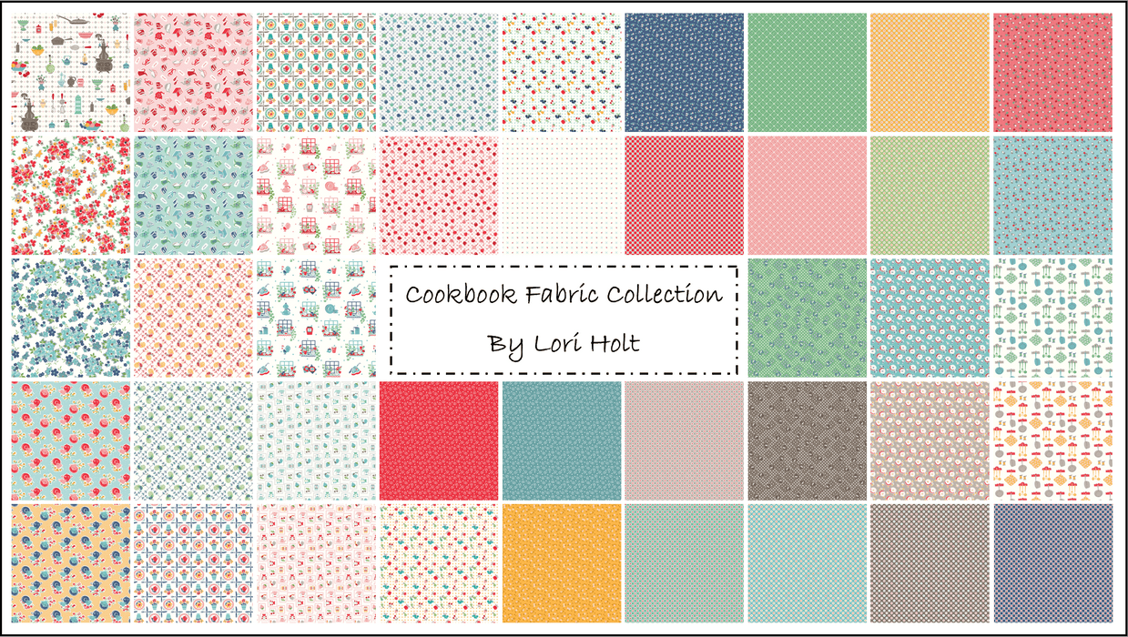 NEW! Cook Book - Linoleum - Per Yard - by Lori Holt of Bee in My Bonnet - Riley Blake Designs - C11765-CORAL