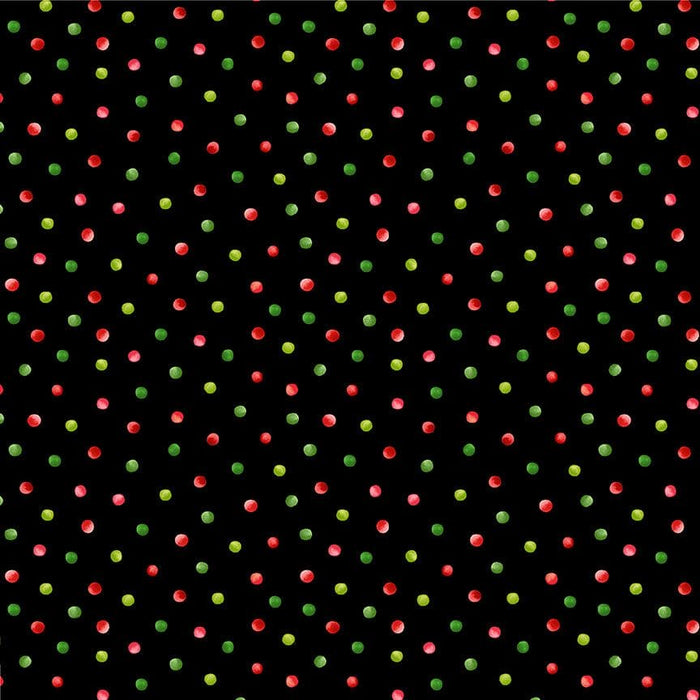 Watermelon Party - Watermelon Dots Black - per yard - Timeless Treasures - Fruit, Watermelon, Gnomes - DOT-CD1928-BLACK-Yardage - on the bolt-RebsFabStash
