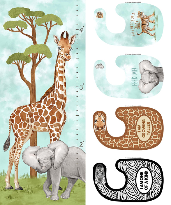NEW! Baby Safari - Baby Animals - Per Yard - by Deborah Edwards for Northcott - Multi White -24672-10