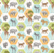 NEW! Baby Safari - Hexagon Baby Animals - Per Yard - by Deborah Edwards for Northcott - White Multi -24673-10-Yardage - on the bolt-RebsFabStash