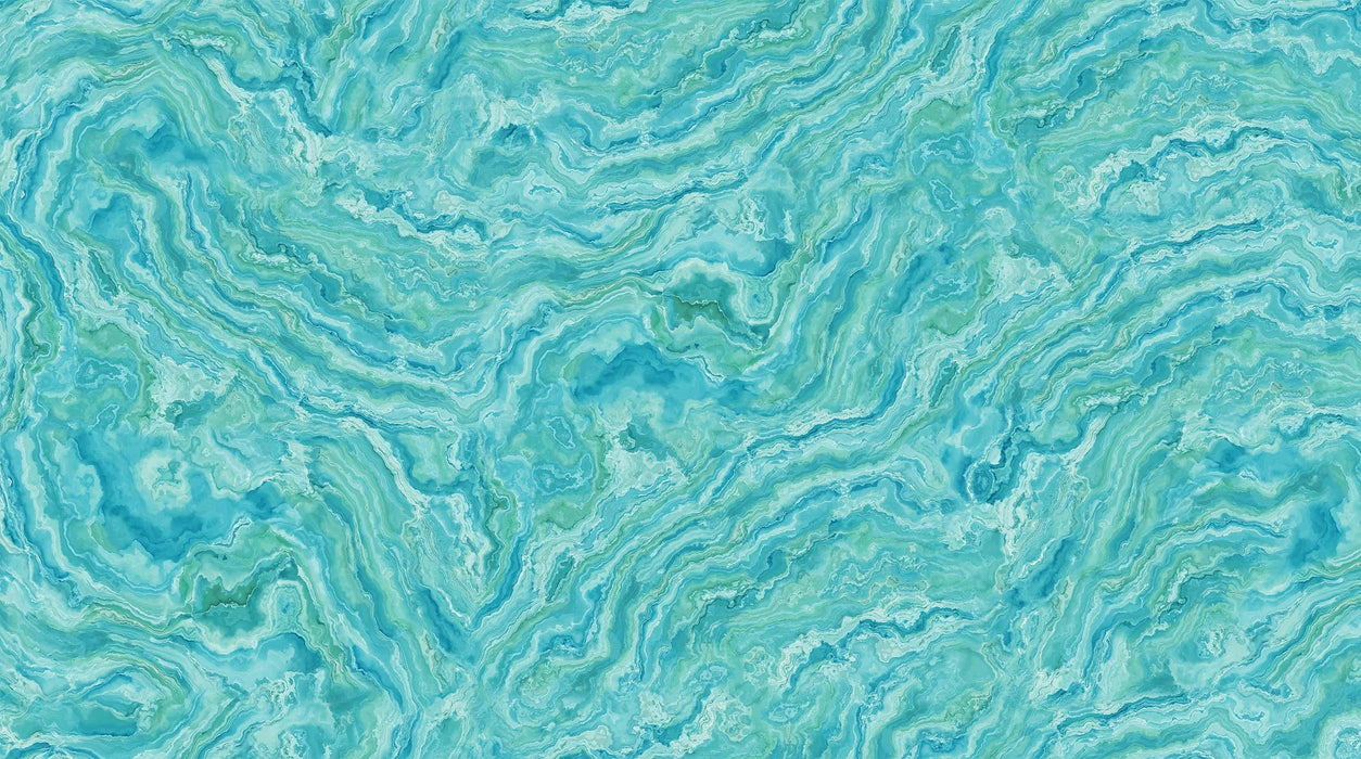 Turtle Bay - Wave Texture Turquoise - WIDEBACK - 108" - Per Yard - Deborah Edwards and Melanie Samra for Northcott - Turquoise Swirl Pattern - RebsFabStash