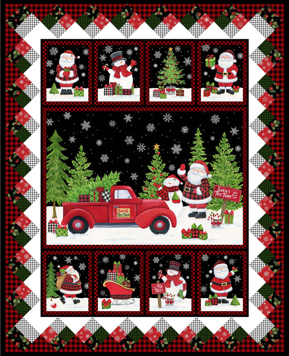 Santa's Tree Farm - PANEL - 35" x 43" Panel - by Deborah Edwards for Northcott - RebsFabStash