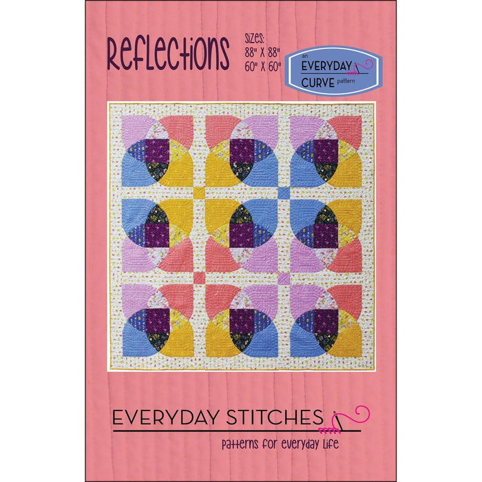 Reflections - Quilt PATTERN - Everyday Stitches - An Everyday Curve Pattern - 2 Sizes! - ES-512-RFL-Patterns-RebsFabStash