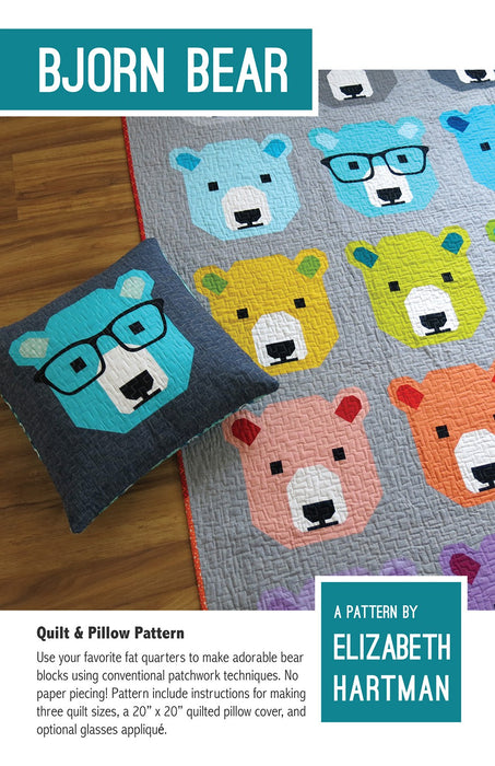elizabeth hartman quilt pattern - bear quilt - pillow pattern