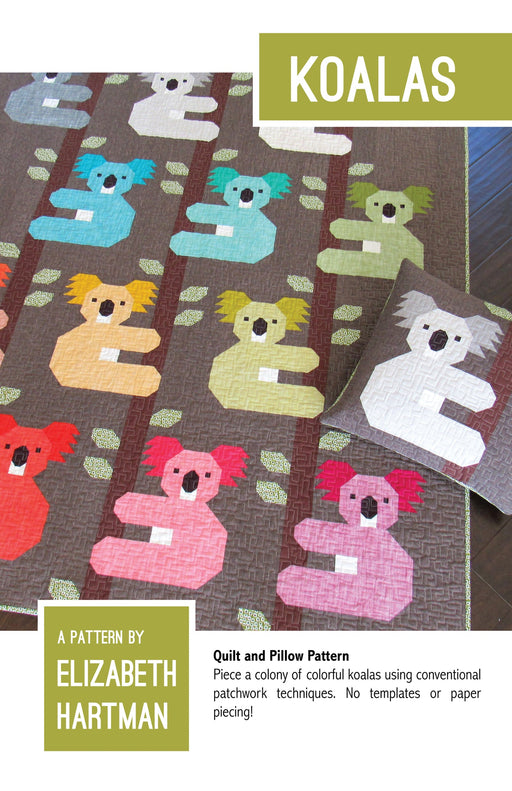 koala quilt pattern - bed quilt - pillow pattern - elizabeth hartman
