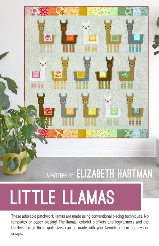 elizabeth hartman - llama quilt pattern - llama block - bed quilt
