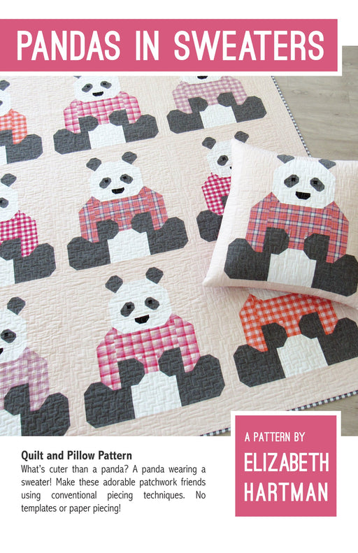 elizabeth hartman quilt pattern - panda quilt pattern - pillow pattern - bed quilt