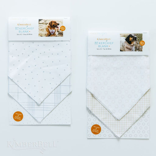 Pet Kerchief Blank, Set of 2 - by Kimberbell Designs - Gray and White-Buttons, Notions & Misc-RebsFabStash