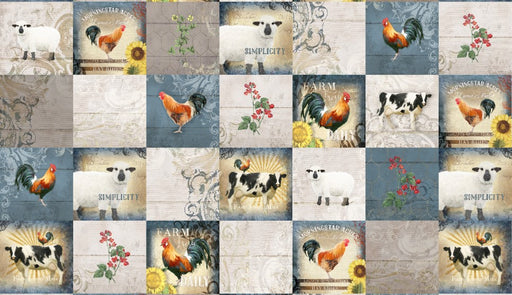 Farm Fresh - 6" Block Panel 25" x 43" - per panel - Audrey Jeanne Roberts for P & B Textiles - FFRE-04905-MU-Panels-RebsFabStash