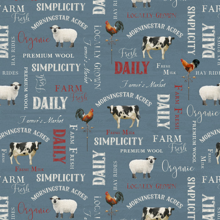 Farm Fresh - Audrey Jeanne Roberts for P & B Textiles - PROMO Fat Quarter Bundle (12) 18" x 22" pieces + (1) 24" panel + (1) 25" panel.