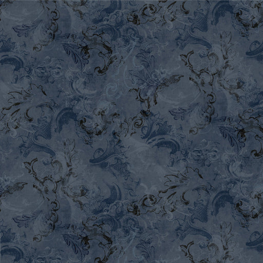Farm Fresh - Swirl Dark Blue - per yard - Audrey Jeanne Roberts for P & B Textiles - FFRE-04909-DB-Yardage - on the bolt-RebsFabStash