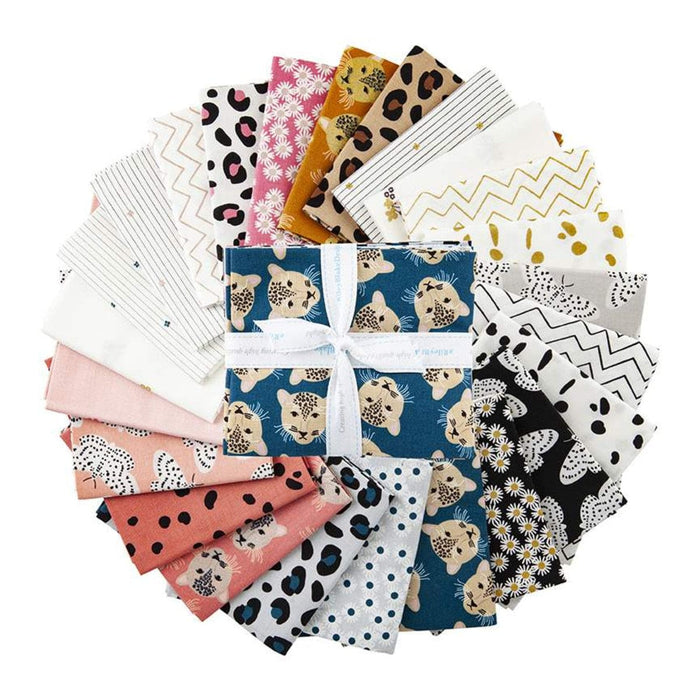 Spotted - Fat Quarter Bundle (24) 18" x 21" pieces - by Kate Blocher for Riley Blake Designs - Leopard, Flowers- FQ-10840-24