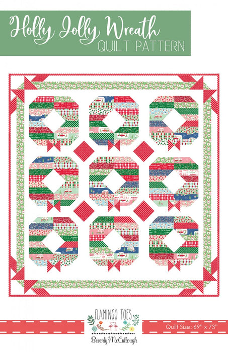Holly Jolly Wreath - Quilt KIT - by Beverly McCullough of Flamingo Toes - Christmas Adventure fabrics - Riley Blake Designs