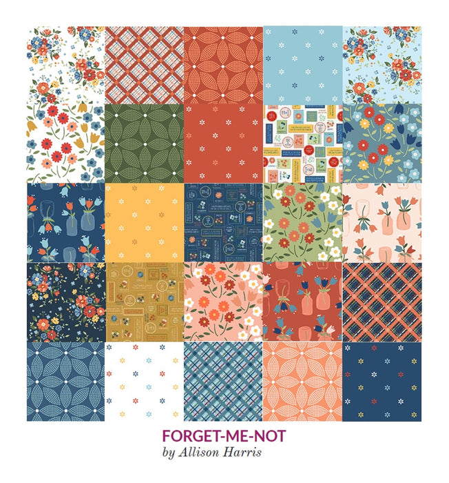 New! Forget Me Not - per yard - by Allison Harris of Cluck Cluck Sew for Windham Fabrics - 53013-11 - Flower Jars on Red