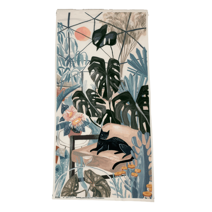 NEW! Fronds & Felines - PROMO Fat Quarter Bundle + PANEL! - (9) FQ's + (1) 23" x 44" Panel - by Rae Ritchie for Dear Stella - Plants, Cats