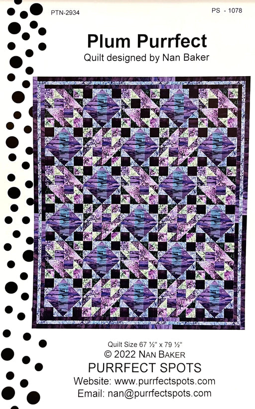 Plum Purrfect - Quilt PATTERN - by Nan Baker of Purrfect Spots - features Bliss Ombre Ensemble by Northcott - PTN2934 PS-1078-Patterns-RebsFabStash