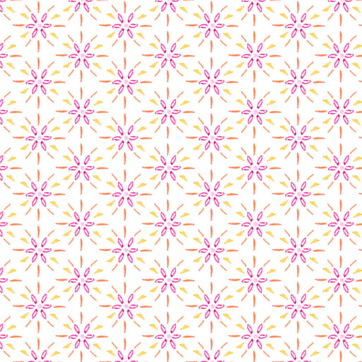 Gabriella - Stitched Flowers Light Pink - per yard - by P&B Textiles - Watercolor - bright, colorful - GABR04816-LP-Yardage - on the bolt-RebsFabStash
