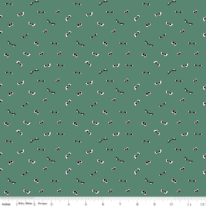 Spooky Hollow - Cats - Teal - per yard - by Melissa Mortenson for Riley Blake Designs - Halloween - SC10573-TEAL