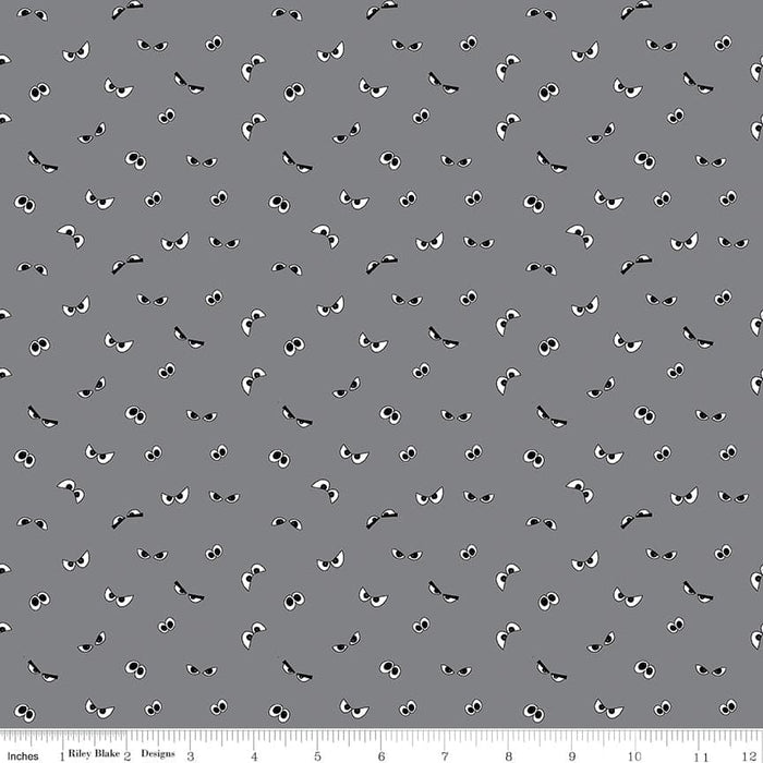 Clearance! Spooky Hollow - Eyeballs - Ghoul - per yard - by Melissa Mortenson for Riley Blake Designs - Glow in the Dark - Halloween - GC10576-GHOUL