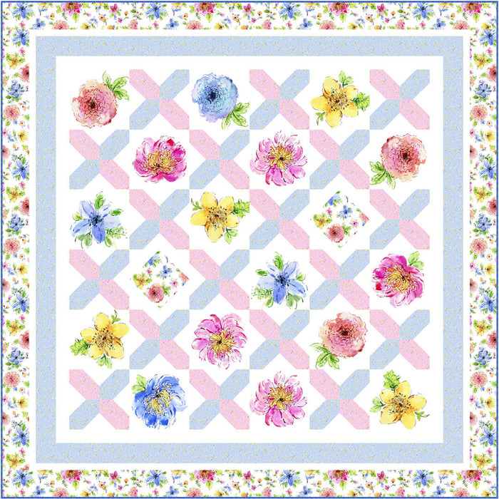 Gabriella - by P&B Textiles - Quilt Kit - Watercolor - bright, colorful easy quilt! - Quilt designed by Wendy Sheppard