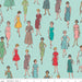 My Happy Place Home Decorator Fabric Vintage Women on Blue Background  by Lori Holt at RebsFabStash
