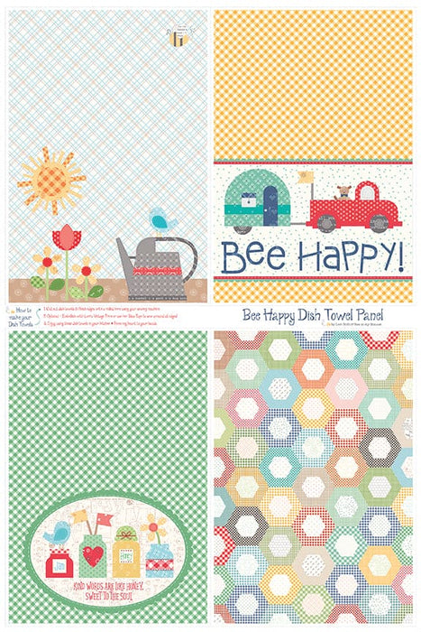 Bee Ginghams - Dish Towel Panel - Lori Holt - Riley Blake - Bee Happy