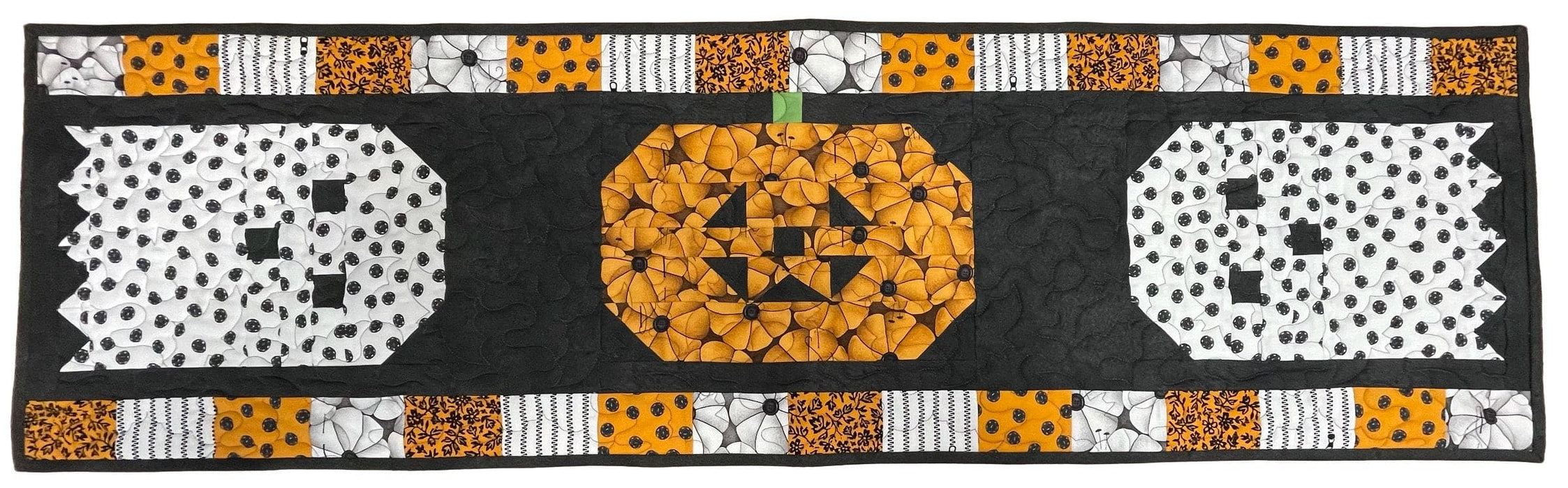 NEW! Old Made Halloween Table Runner KIT - Pattern by Riley Blake - fabric collection by Janet Wecker Frisch for Riley Blake Designs - Halloween, Old Maid - KIT-OLDMADESPOOKY