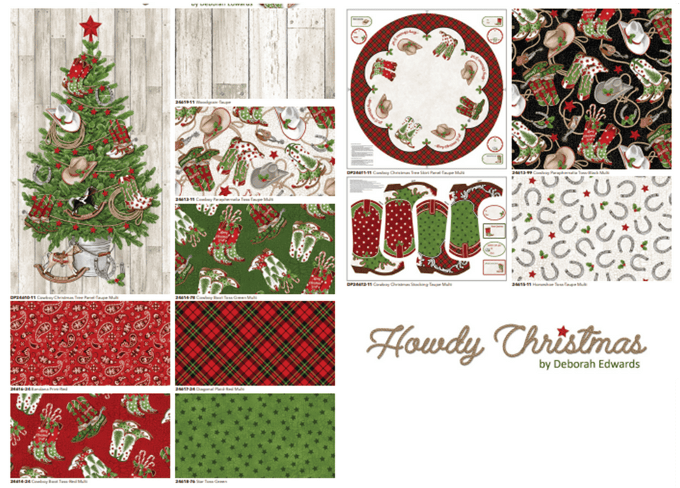 Hometown Holidays - Howdy Christmas Complete Collection - by Patti Carey of Patti's Patchwork - Fabric is Howdy Christmas by Deborah Edwards for Northcott - RebsFabsStash